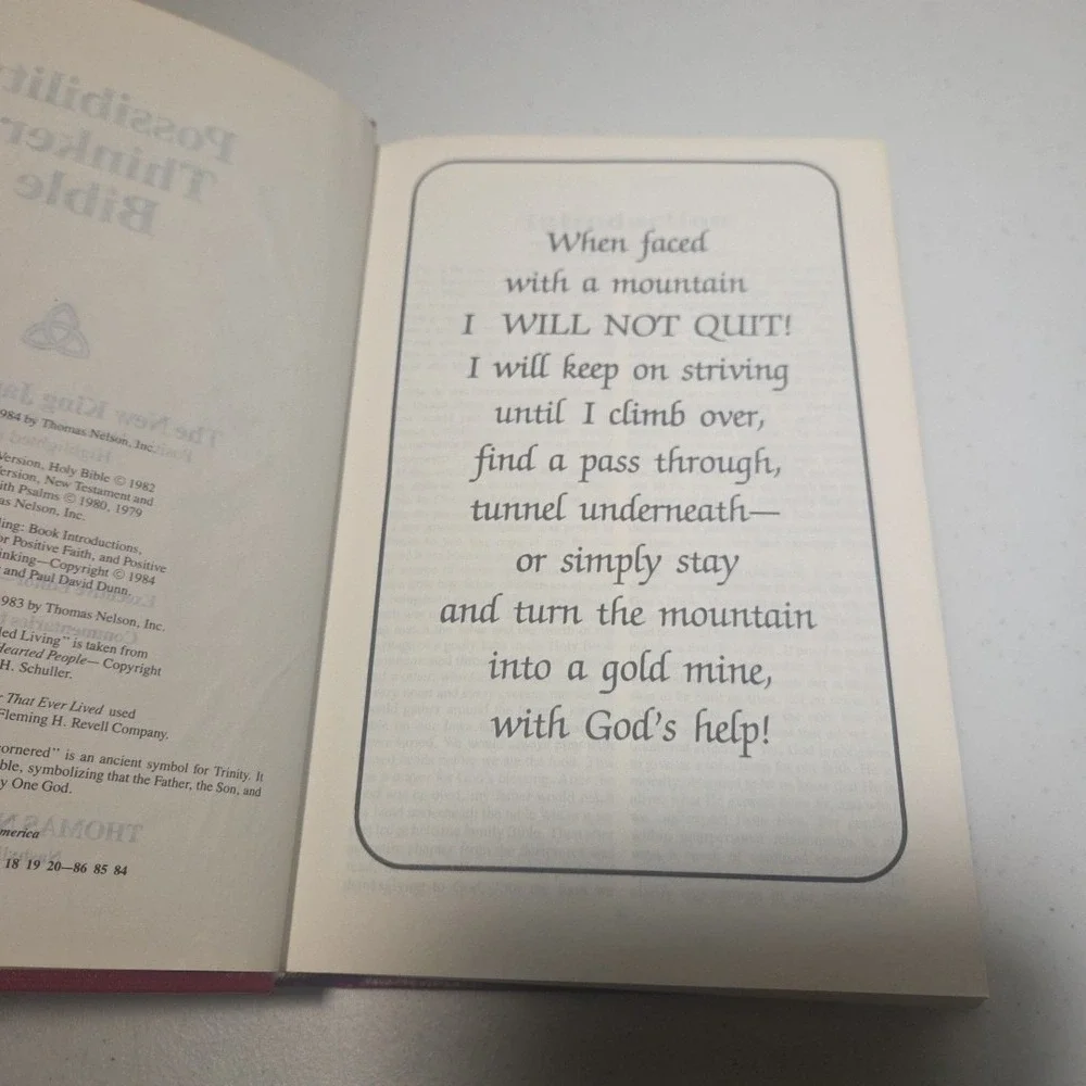 Holy Bible Possibility Thinkers Edition NKJV Thomas Nelson Red Hardcover 1984
